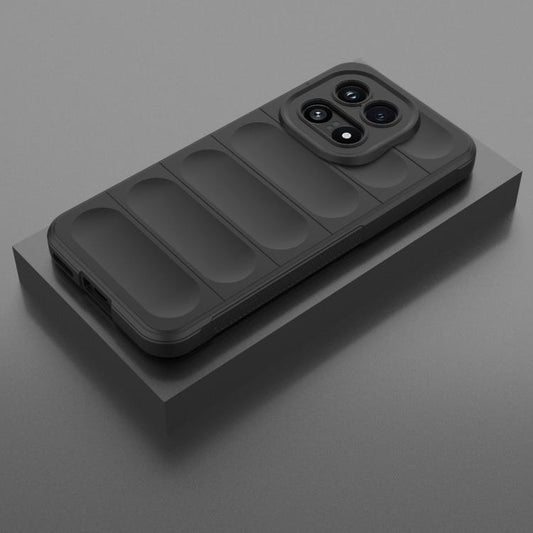 Dark gray TPU phone case with raised camera cutouts and textured grip