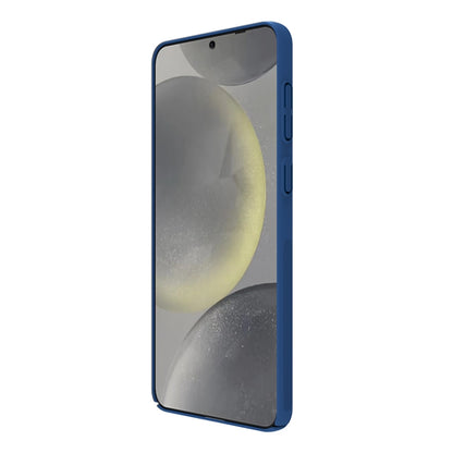 Blue phone case with cutouts and slim front bezel.