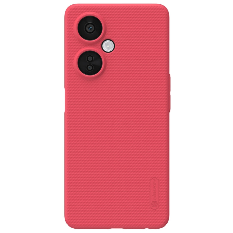 Red frosted phone case with textured grip and dual camera cutouts