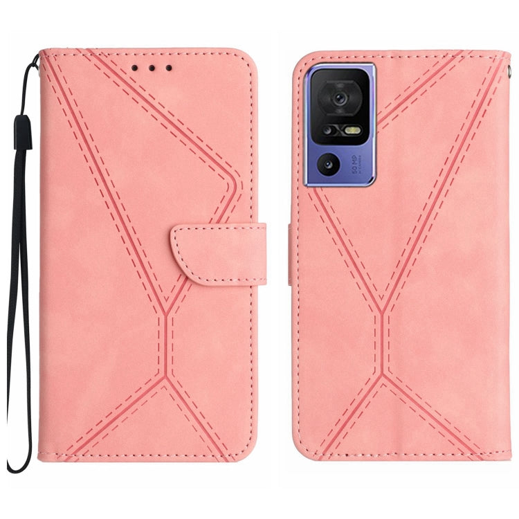 Pink embossed leather folio phone case set: front cover and back with camera cutouts