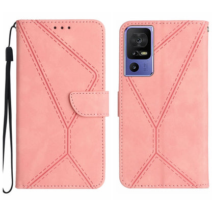Pink embossed leather folio phone case set: front cover and back with camera cutouts