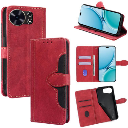 Magnetic leather wallet phone case, red leather with tan stitching, card slots and stand
