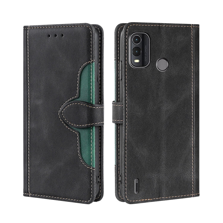 Black leather folio phone case with magnetic strap and precise port openings