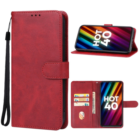 Red leather folio phone case with flip cover, wrist strap, and side cutouts