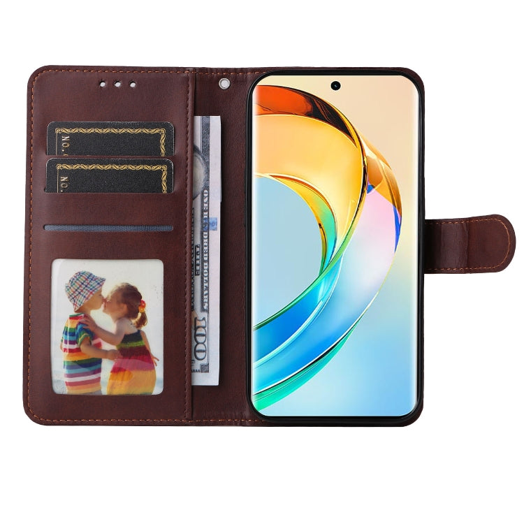 Brown flip leather phone case with wallet slots and internal card holder