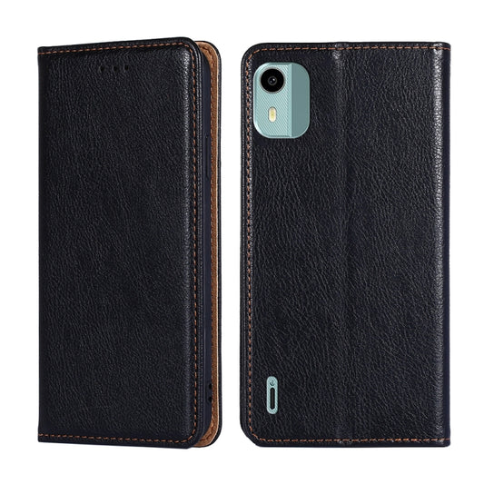 Black magnetic leather phone case with folio cover and camera cutout