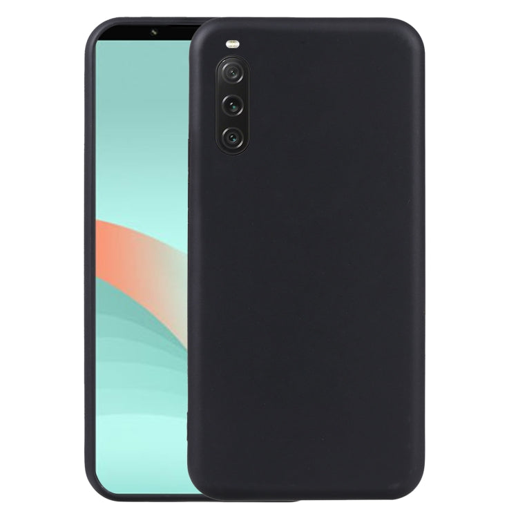 Black TPU phone case with camera cutout, raised edges, and slim profile