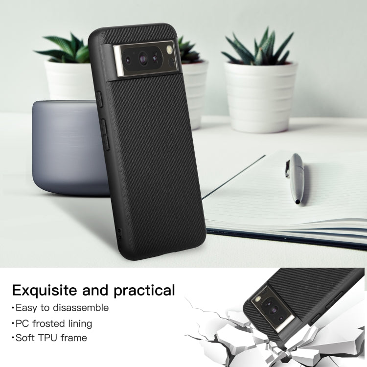 Black carbon-fiber texture phone case with camera cutout and slim side buttons