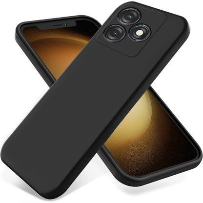 Black liquid silicone shockproof phone case with raised camera cutouts