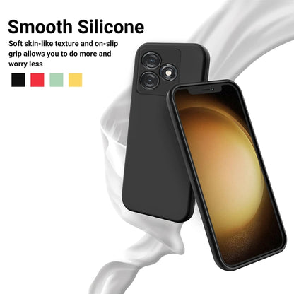 Black liquid silicone shockproof phone case, smooth soft-touch finish