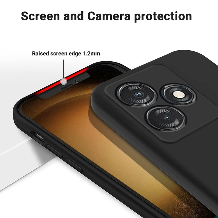 Black liquid silicone shockproof phone case with raised screen and camera edges