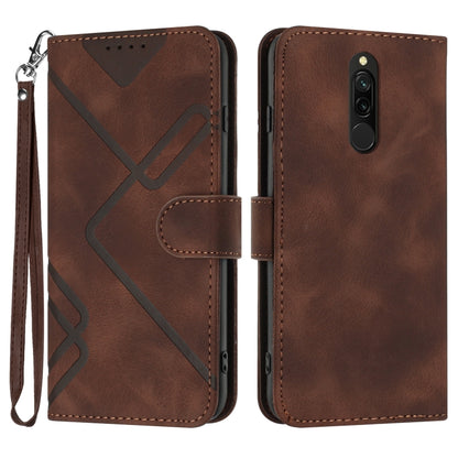 Brown leather wallet phone case with wrist strap and card slot, folio cover
