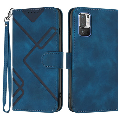 Teal leather phone case with wrist strap, folio cover and diagonal X design