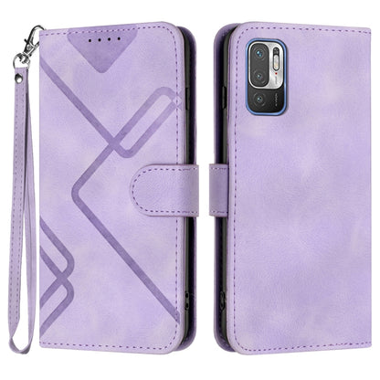 Light purple leather phone case with wrist strap, folio cover and diagonal X design