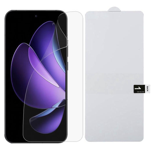 Full-coverage hydrogel screen protector film with backing sheet for a smartphone screen