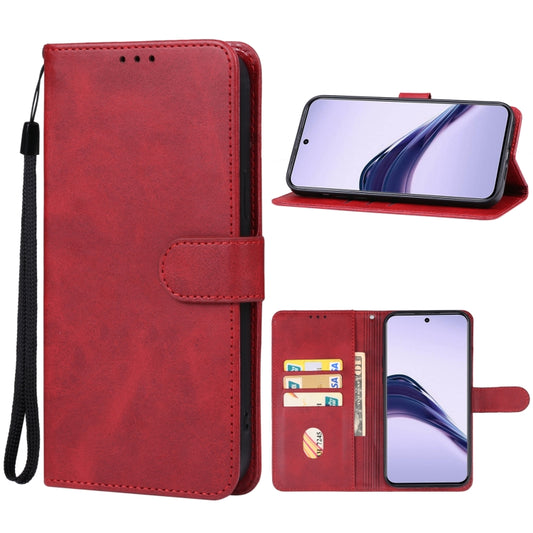 Red leather wallet phone case with magnetic flip and card slots, plus stand view