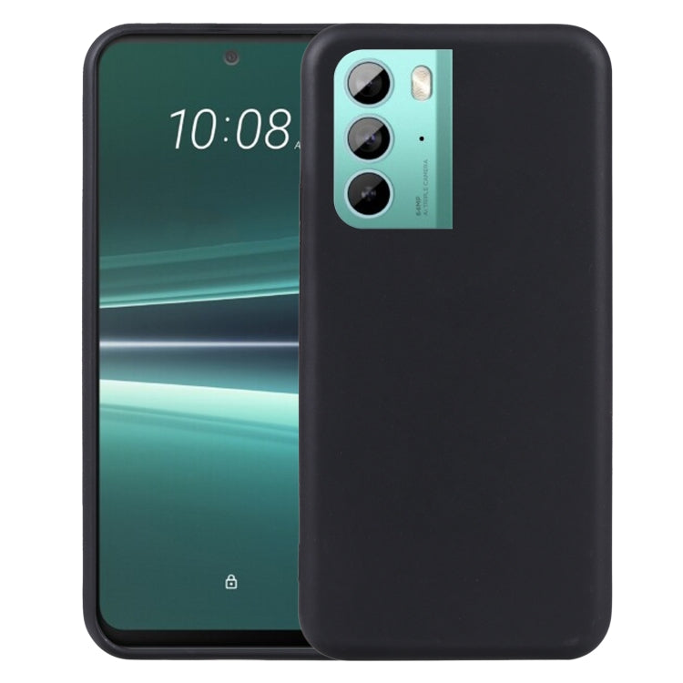Black TPU phone case with camera and port cutouts, slim protective cover