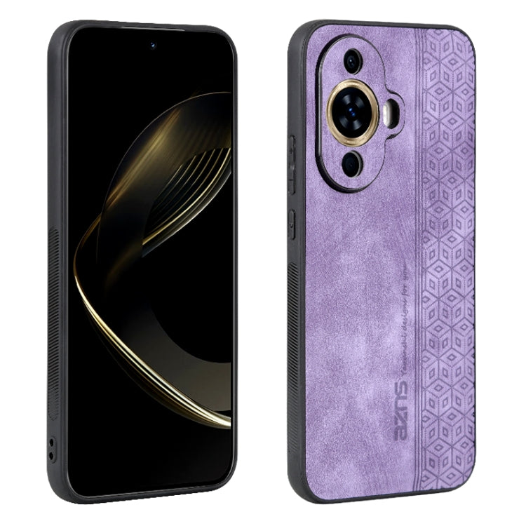 Purple phone case with 3D embossed skin texture, camera cutout, and slim edges