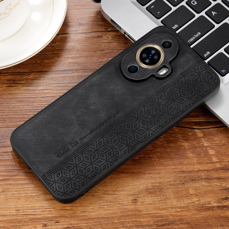 Dark phone case with 3D embossed geometry, dual camera cutout and speaker opening.