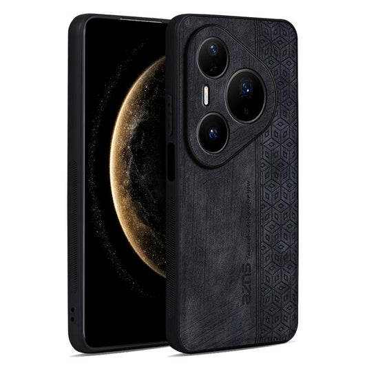 3D embossed phone case with textured pattern, dark color, for a Huawei phone