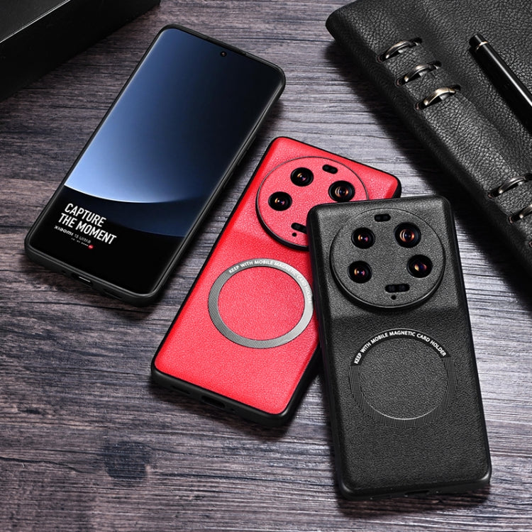 Assorted-color PU MagSafe magnetic phone cases with circular card holder detail