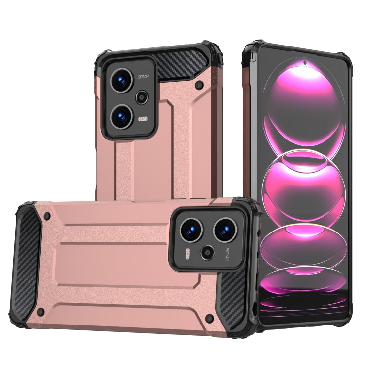Rugged hybrid phone case in pink and black with textured sides and camera protection