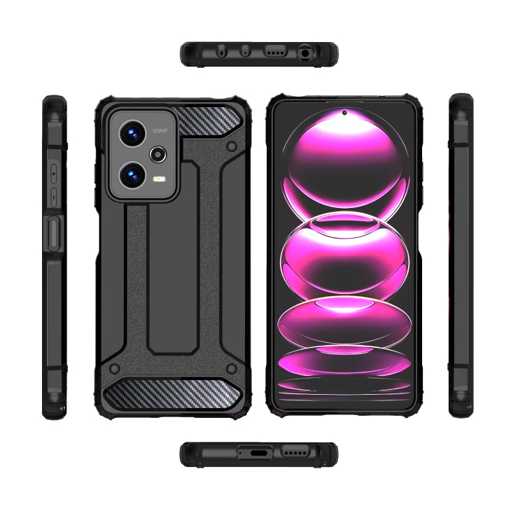 Rugged black hybrid phone case set with textured grip and camera cutouts