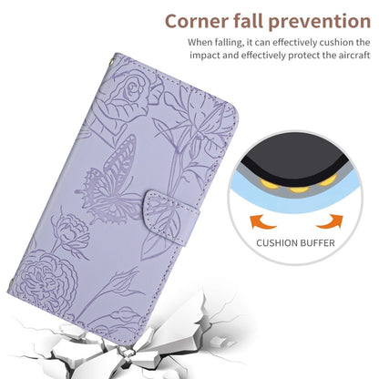 Light purple flip phone case angled view with cushion buffer impact protection