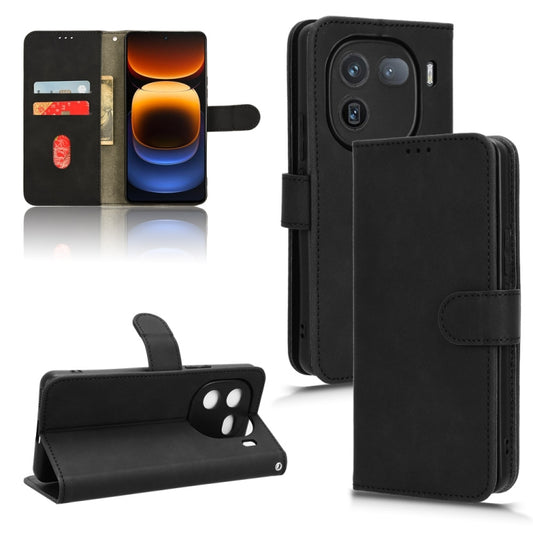 Magnetic flip leather phone case with wallet card slots, black