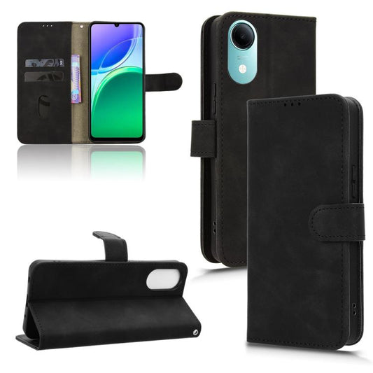 Black magnetic flip leather phone case with folio cover and front card holder