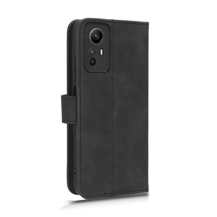 Black leather flip phone case with cover and camera cutout on back