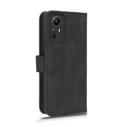 Black leather flip phone case with cover and camera cutout on back