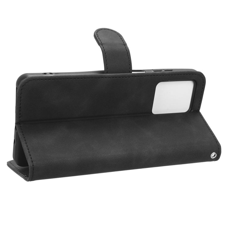 Black magnetic flip leather phone case for Blackview A53 Pro, kickstand front view