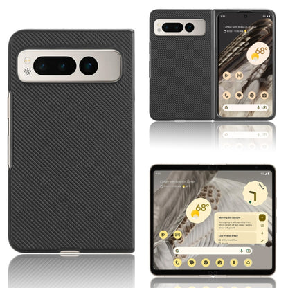 PU leather fold phone case with textured finish, black, front and back with camera cutouts