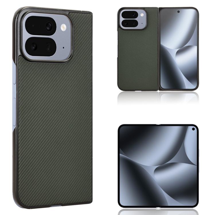 Green PU leather phone case with textured finish and camera cutouts