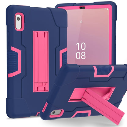 Navy blue tablet case with pink stand holder for tablet, shockproof design