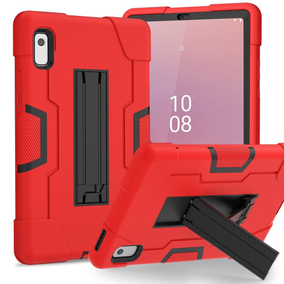 Red tablet case with black stand holder for tablet, shockproof design