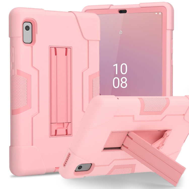 Pink tablet case with light pink stand holder for tablet, shockproof design
