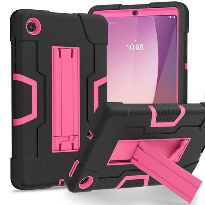 Black silicone hybrid tablet case with pink contrast stand and holder