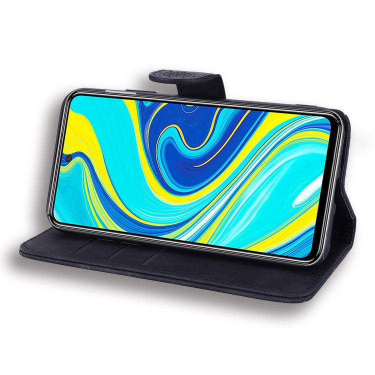 Dark navy PU leather flip phone case with front stand for landscape viewing