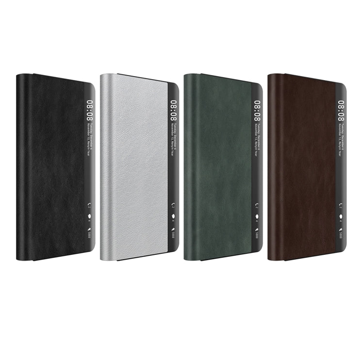 Leather foldable phone case in black, silver, green, and brown for Mate X3