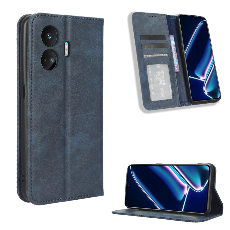 Gray leather folio phone case with card slots and magnetic closure, plus kickstand