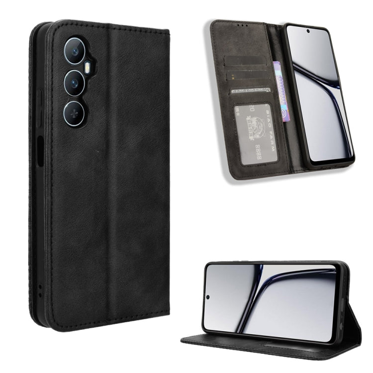 Black leather folio phone case with card slots and magnetic closure, plus kickstand