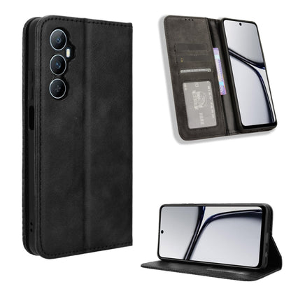 Black leather folio phone case with card slots and magnetic closure, plus kickstand