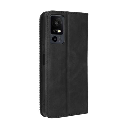Black leather phone case with cutout for camera and slim folio design