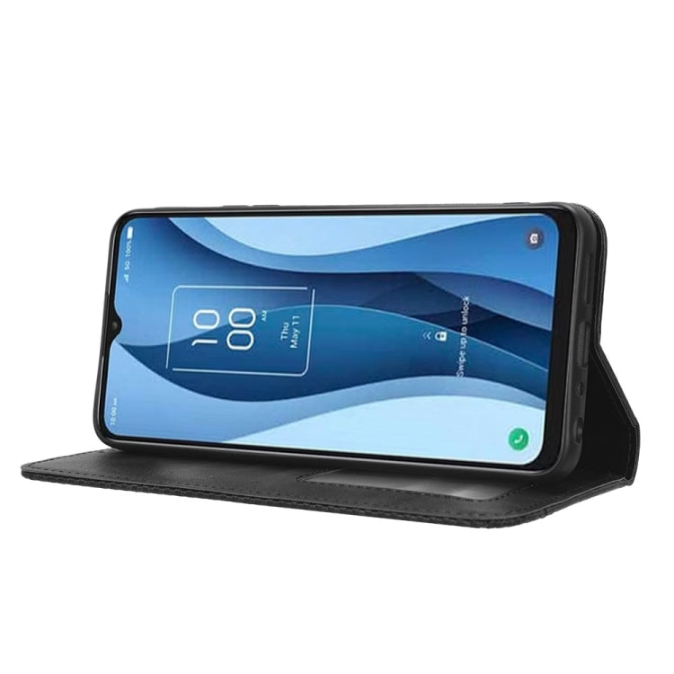 Black leather wallet phone case with kickstand viewing angle and front flap