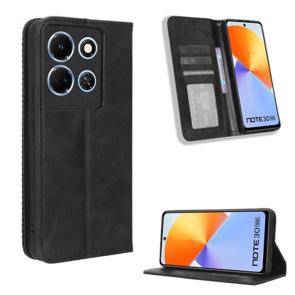 Black magnetic buckle leather phone case with card slot and kickstand