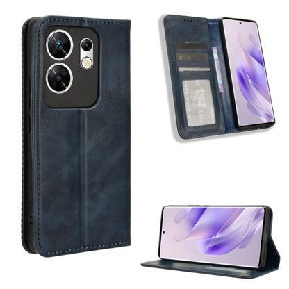 Black magnetic buckle leather phone case, retro folio wallet with stand