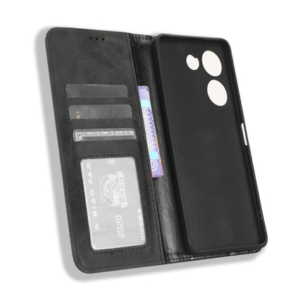 Magnetic Buckle Retro Texture Leather Phone Case, For Tecno Camon 20 Pro