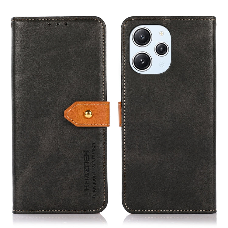Black flip leather phone case set, showing front and back with camera cutout